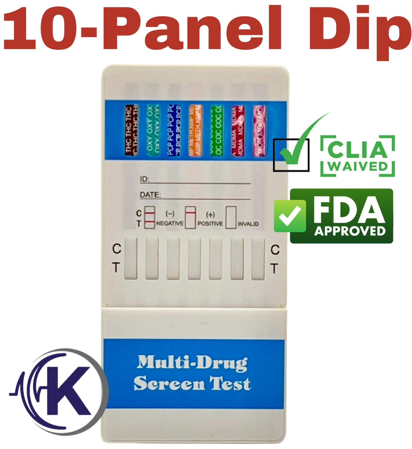 10 Panel Dip Card, CLIA Waived (W3104)