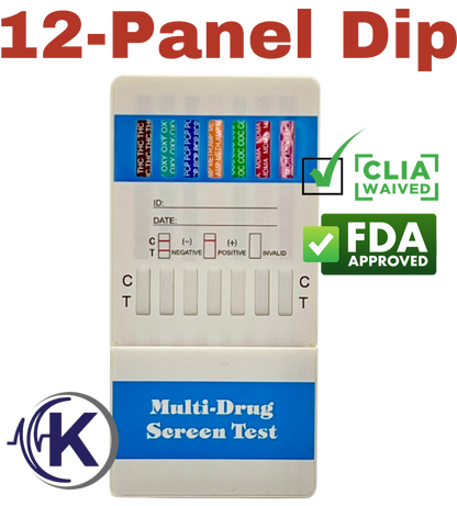 12 Panel Dip Card, CLIA Waived (W1124)