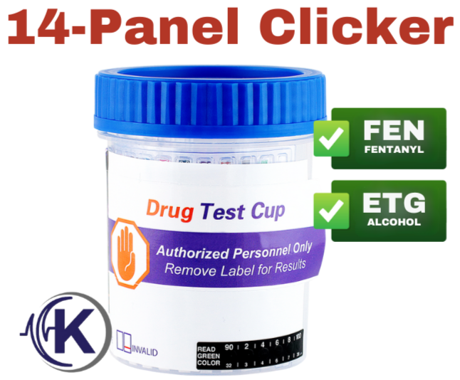 14-Panel Clicker Drug Test Cup W/ETG & FEN (6145EF1)