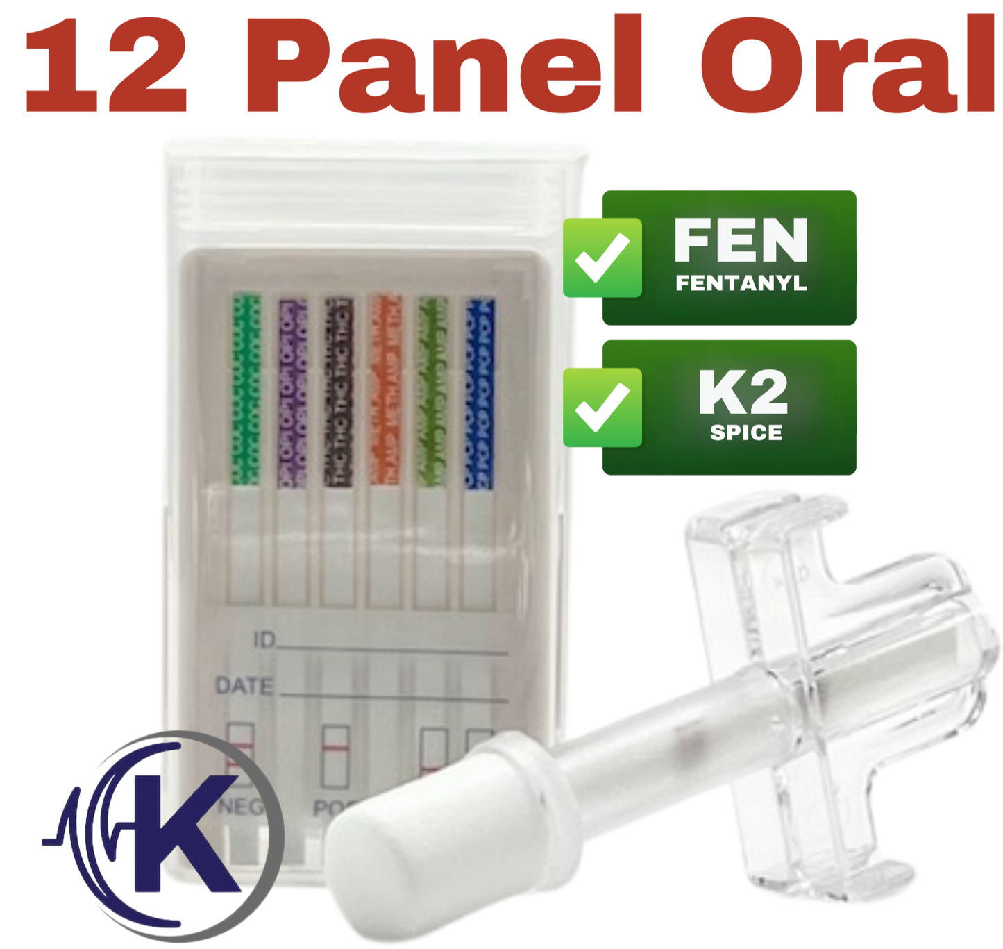 12-Panel Oral Cube Saliva Test W/ Fentanyl & K2 Spice (40124)