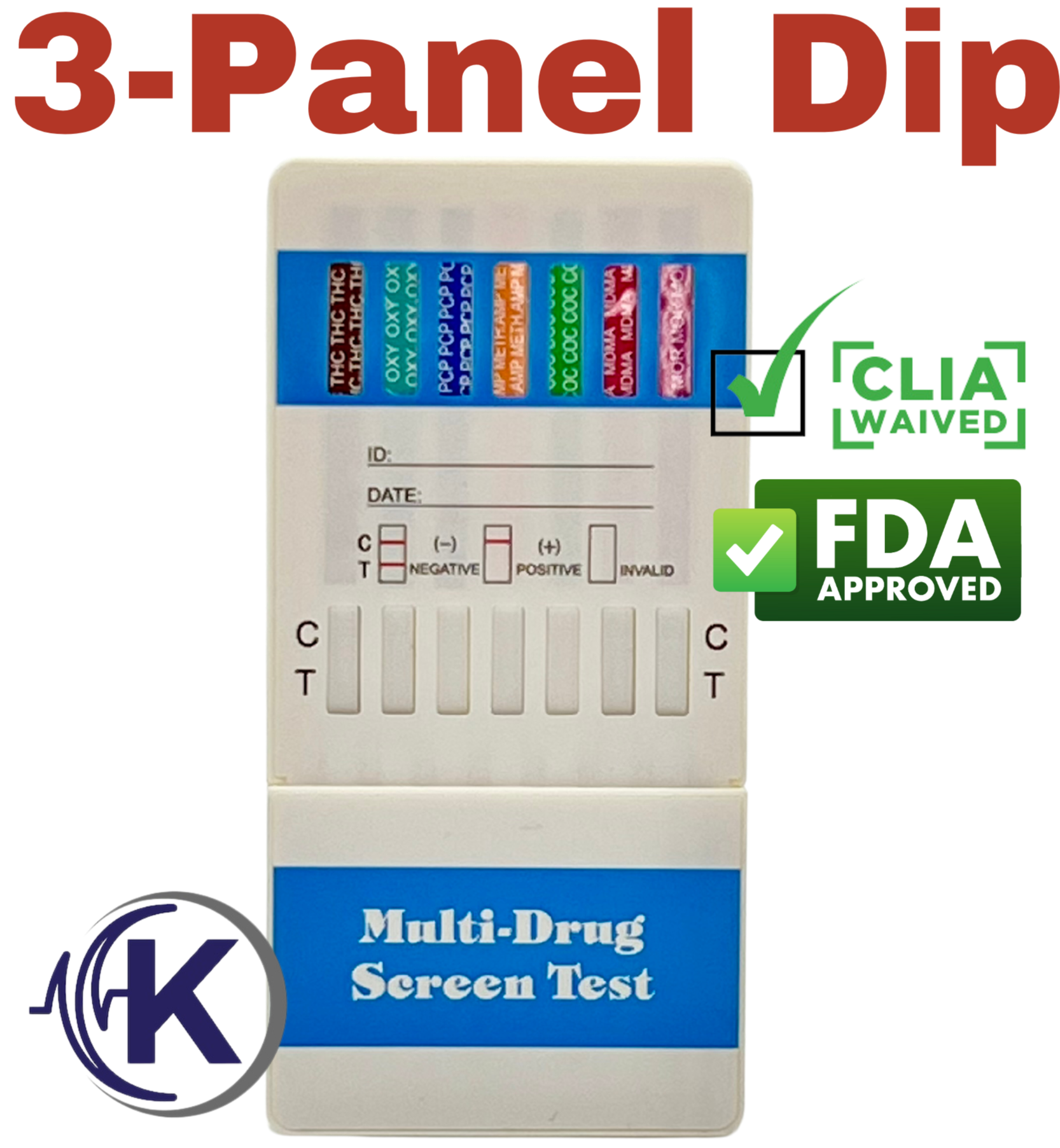 3 Panel Dip Card, CLIA Waived (W134) – Kay Scientific