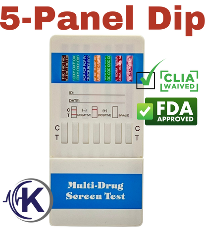 5 Panel Dip Card, CLIA Waived (W654)