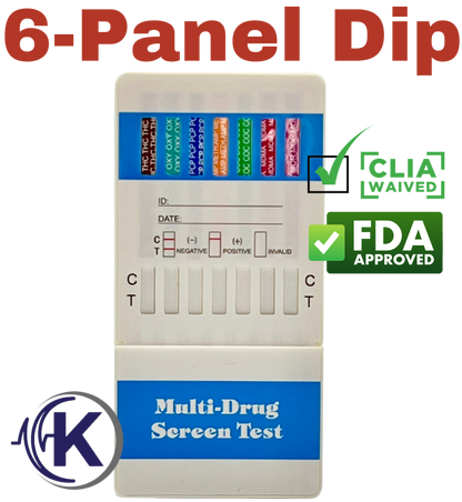6 Panel Dip Card, CLIA Waived (W264)