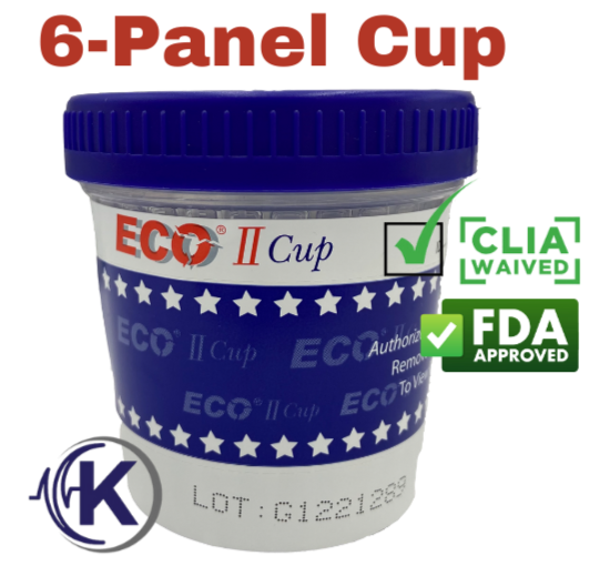 6-Panel ECO-II Drug Test Cup CLIA WAVED (264)