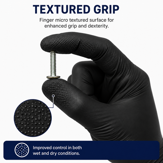 Diamond IF36 Examination Powder-Free Black Nitrile Gloves