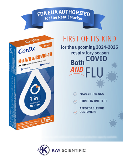 CorDx TyFast Flu A/B & Covid-19, 3 in 1 (At Home)