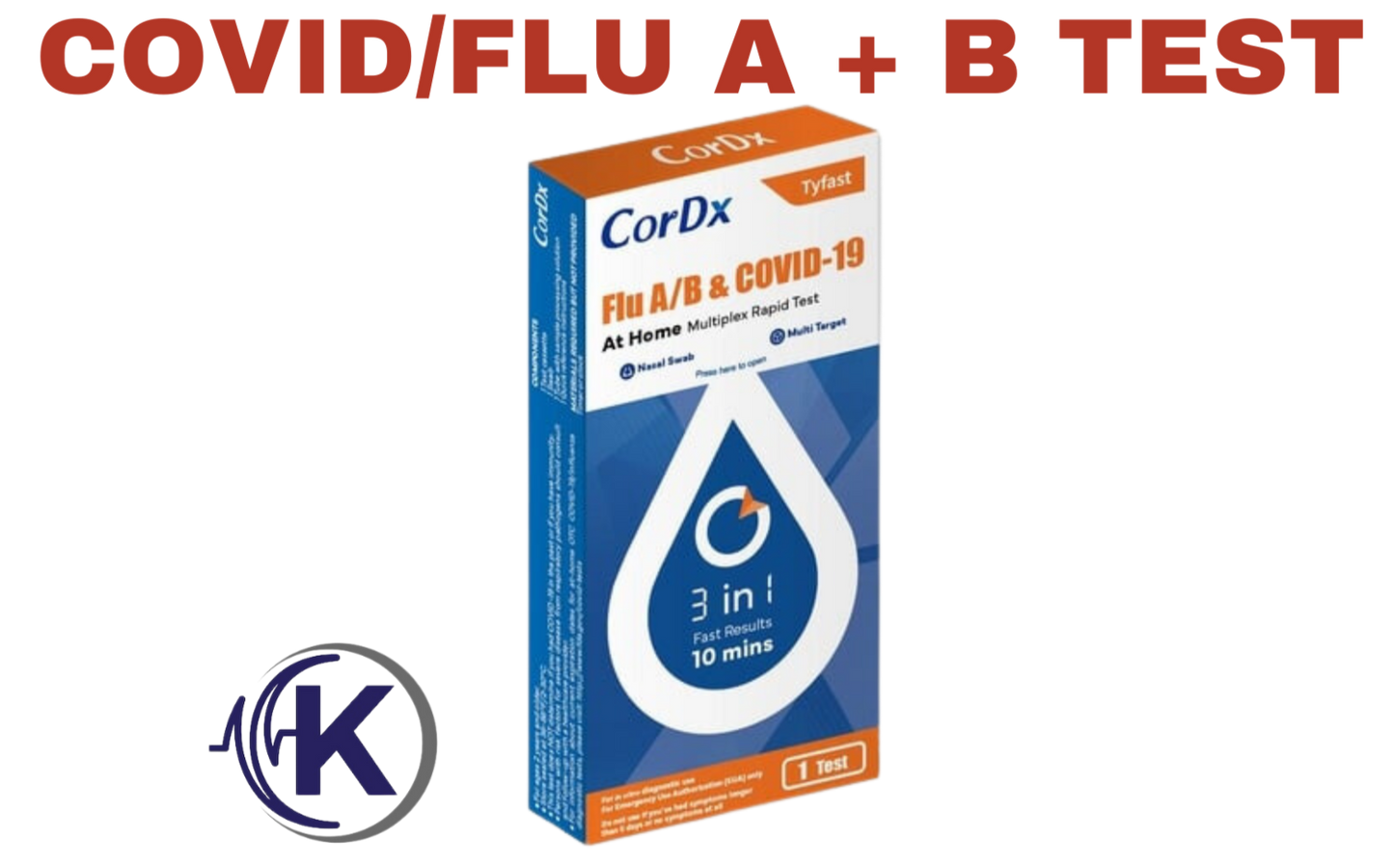 CorDx TyFast Flu A/B & Covid-19, 3 in 1 (At Home)