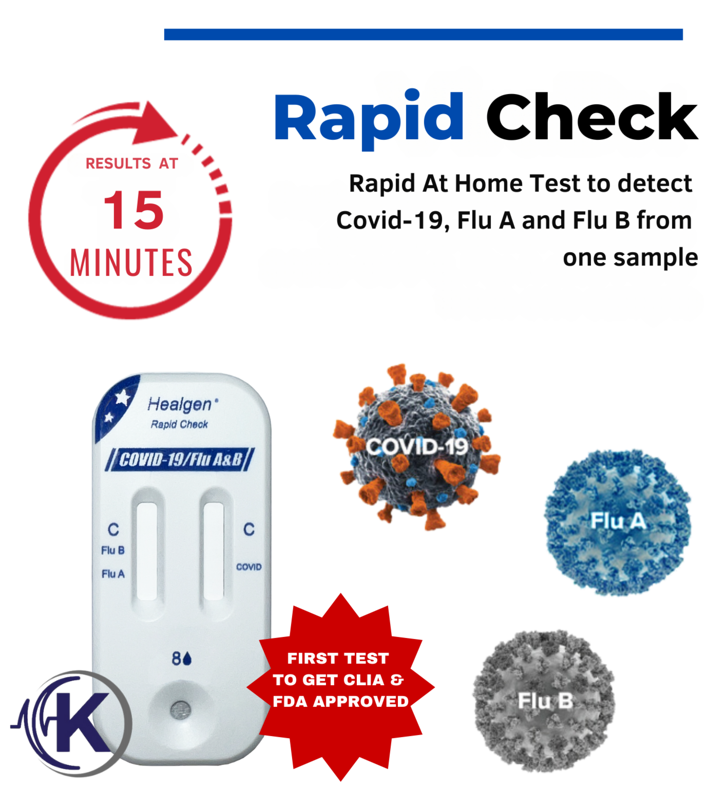 Rapid Check COVID-19/Flu A&B Rapid Test CLIA WAIVED & FDA CLEARED