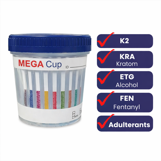 19-Panel MEGA ECO-II Drug Test Cup w/ ADU, ETG, FEN, K2, & KRA (03194)